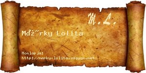 Márky Lolita névjegykártya